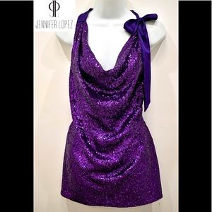 Jennifer Lopez Royal Purple Sequin Top